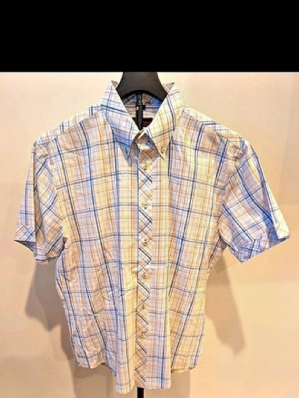 Ben Sherman Plaid Short Sleeve Shirt Size Large 3